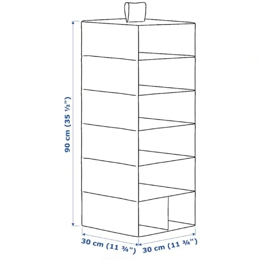 Ikea STUK Hanging clothing storage with 7 compartments White Grey patterned